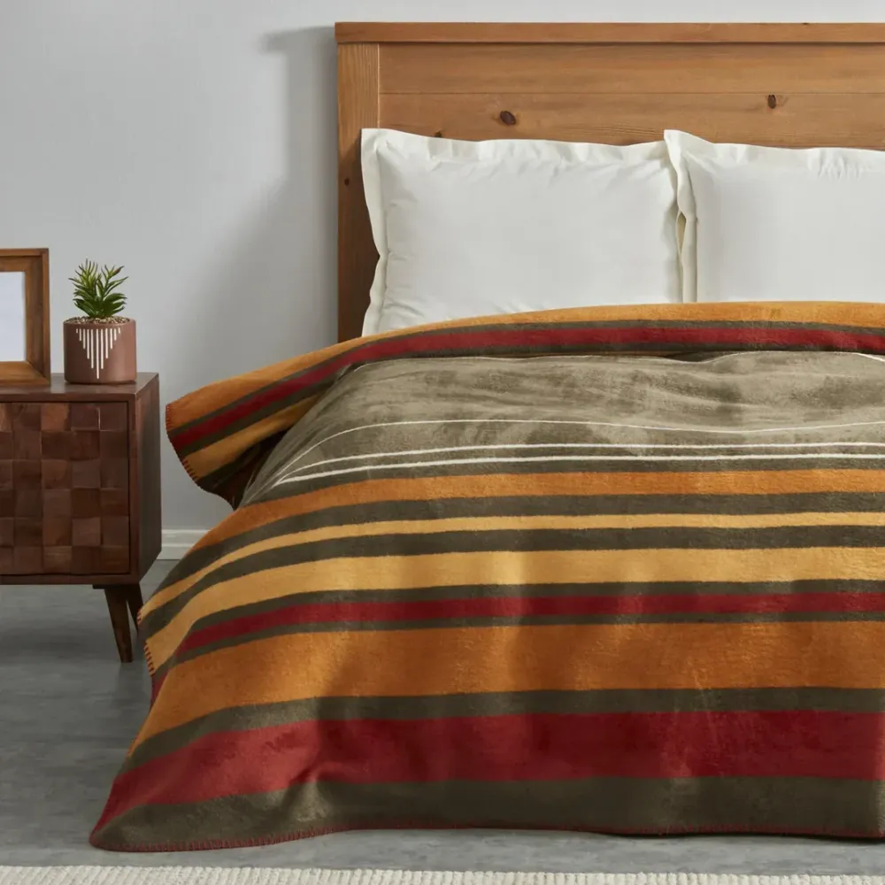 Karaca Home Nina Couverture en Coton Basique, Khaki