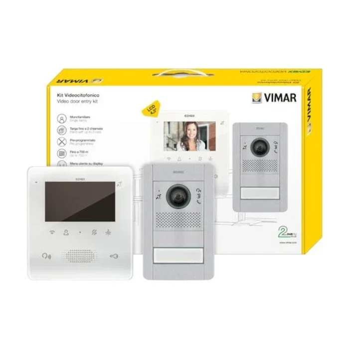 KIT VIDEOCITOFONICO ELVOX VIMAR MONOFAMILIARE 2 FILI TAB K7559G.01