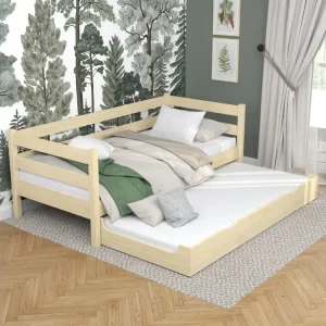 Lit banquette gigogne N01 Pin Manifeste 90x180