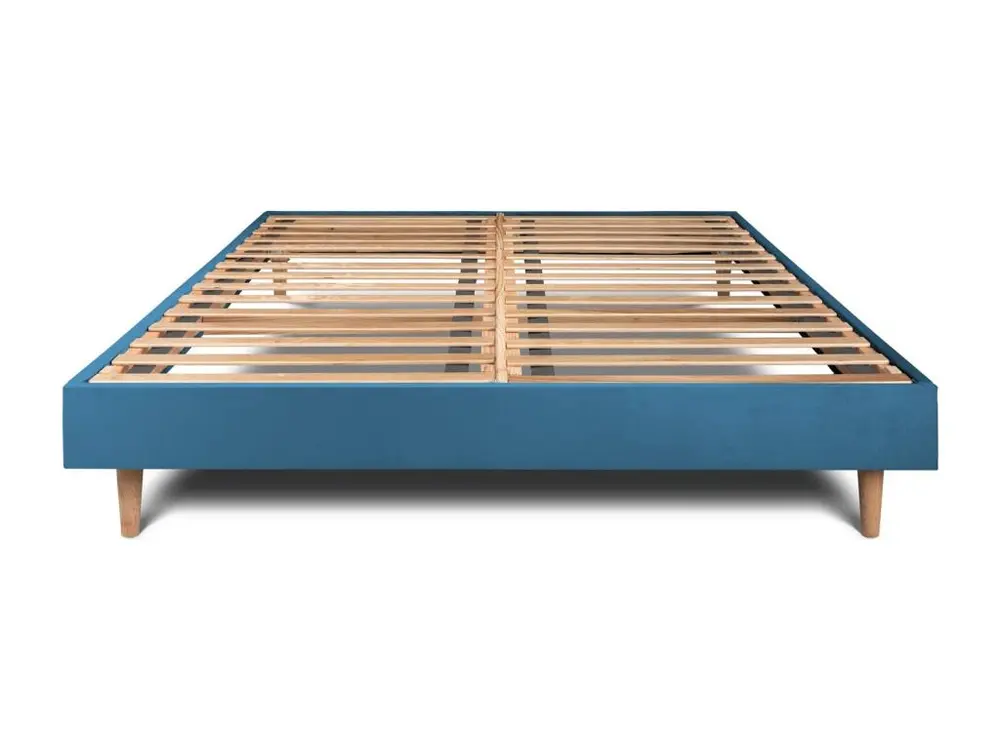 Sommier Kit Velours Bleu 200x200 H29cm pour voyage et camping