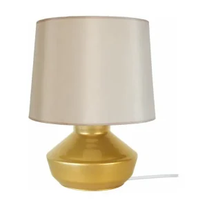Lampe de salon vase verre doré 47 cm.