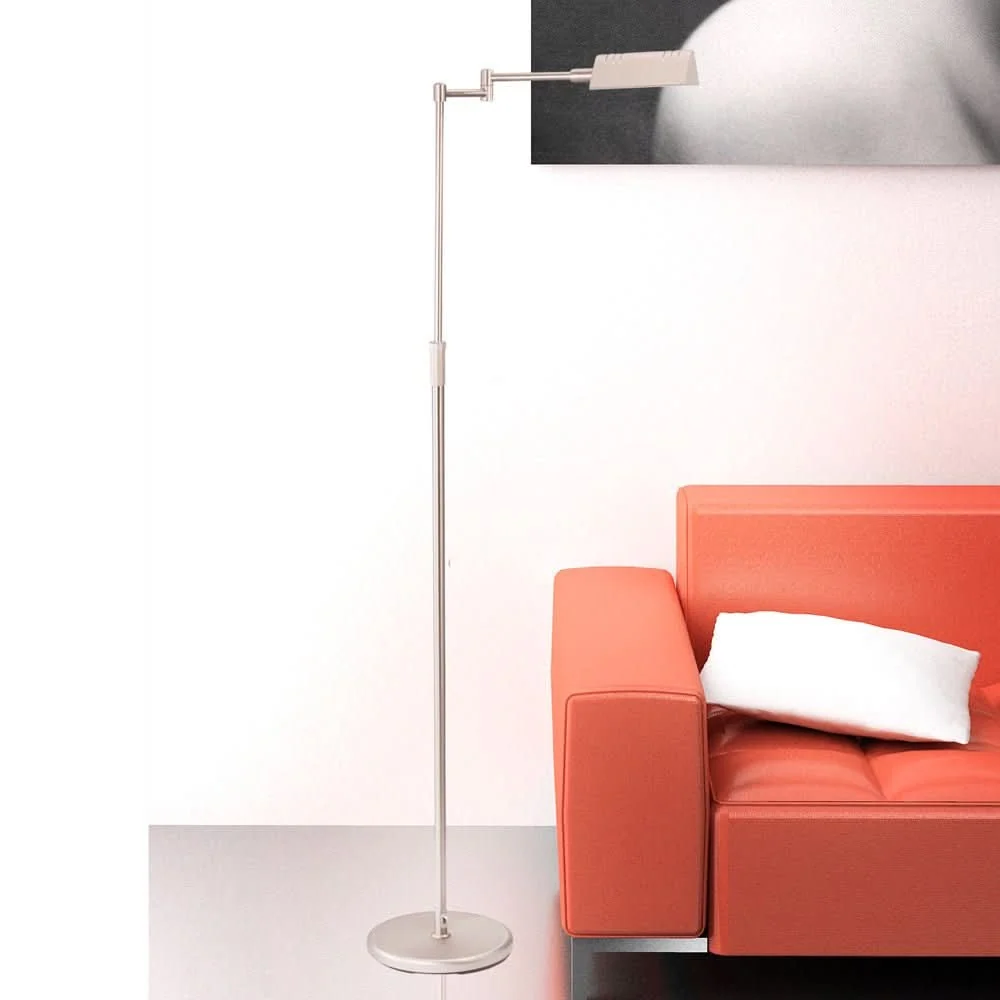 Lampe Sol Réglable Acier Brossé | Tyla avec effet scintillant