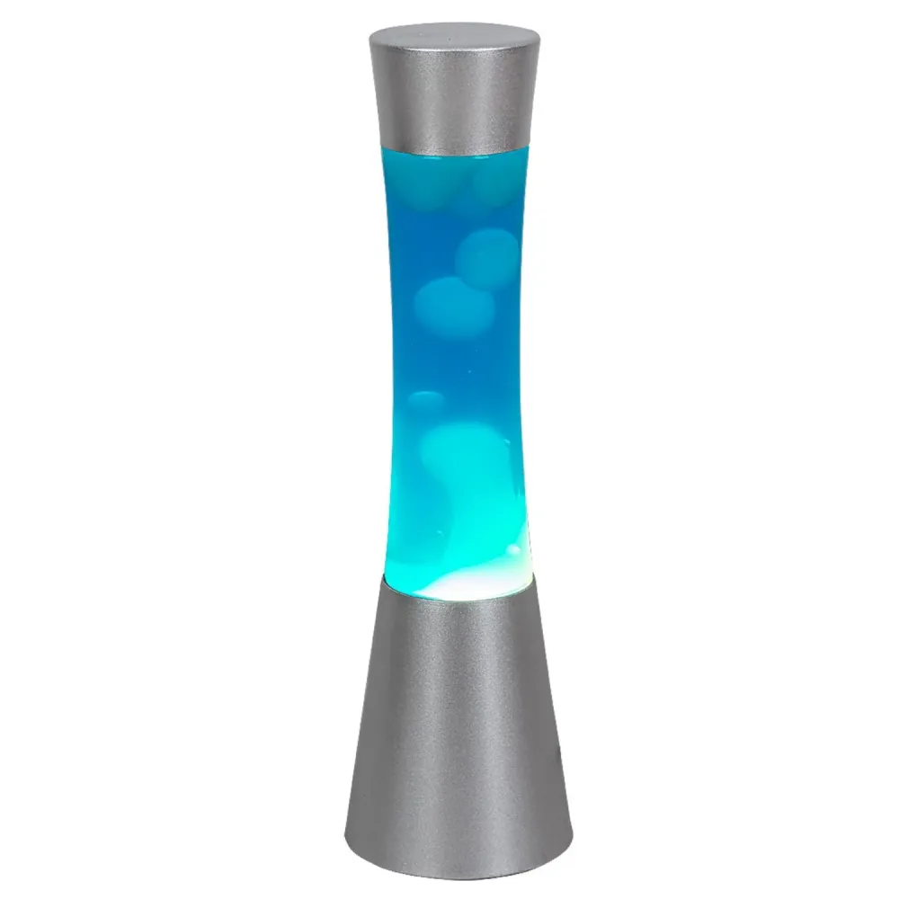 Lavalamp Gy6.35 20W, 39,5 cm bleu argenté - lampe décorative Style industriel