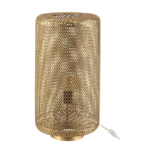 Lustre à cristaux Lampe Ronde Métallique Or - L 32 x l 32 x H 60,5 cm