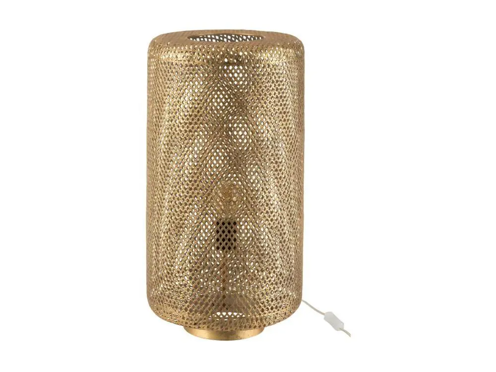Lustre à cristaux Lampe Ronde Métallique Or - L 32 x l 32 x H 60,5 cm