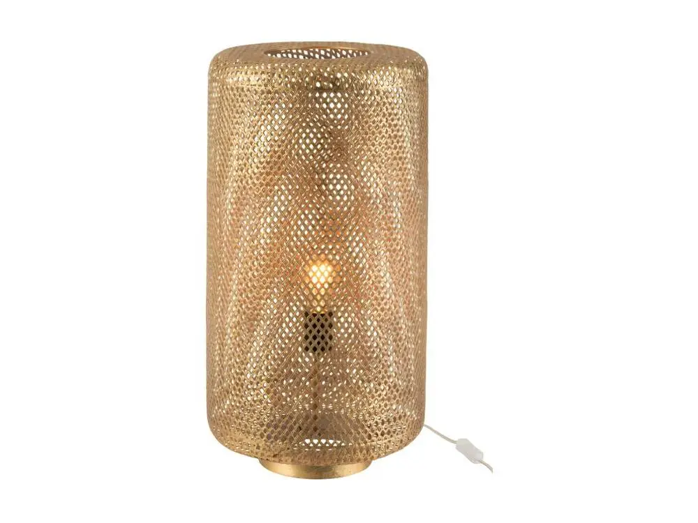 Lustre à cristaux Lampe Ronde Métallique Or - L 32 x l 32 x H 60,5 cm