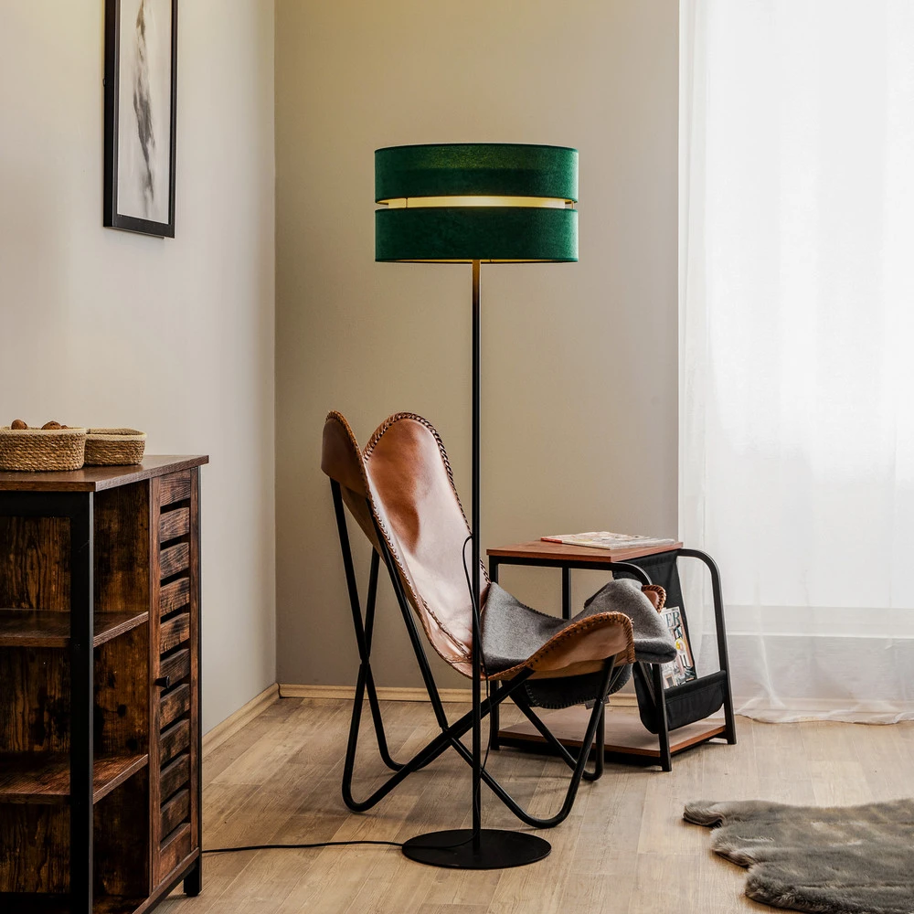 Lampadaire Duo, vert/doré, Ø 40 cm à 1 lampe pour décoration de Noël