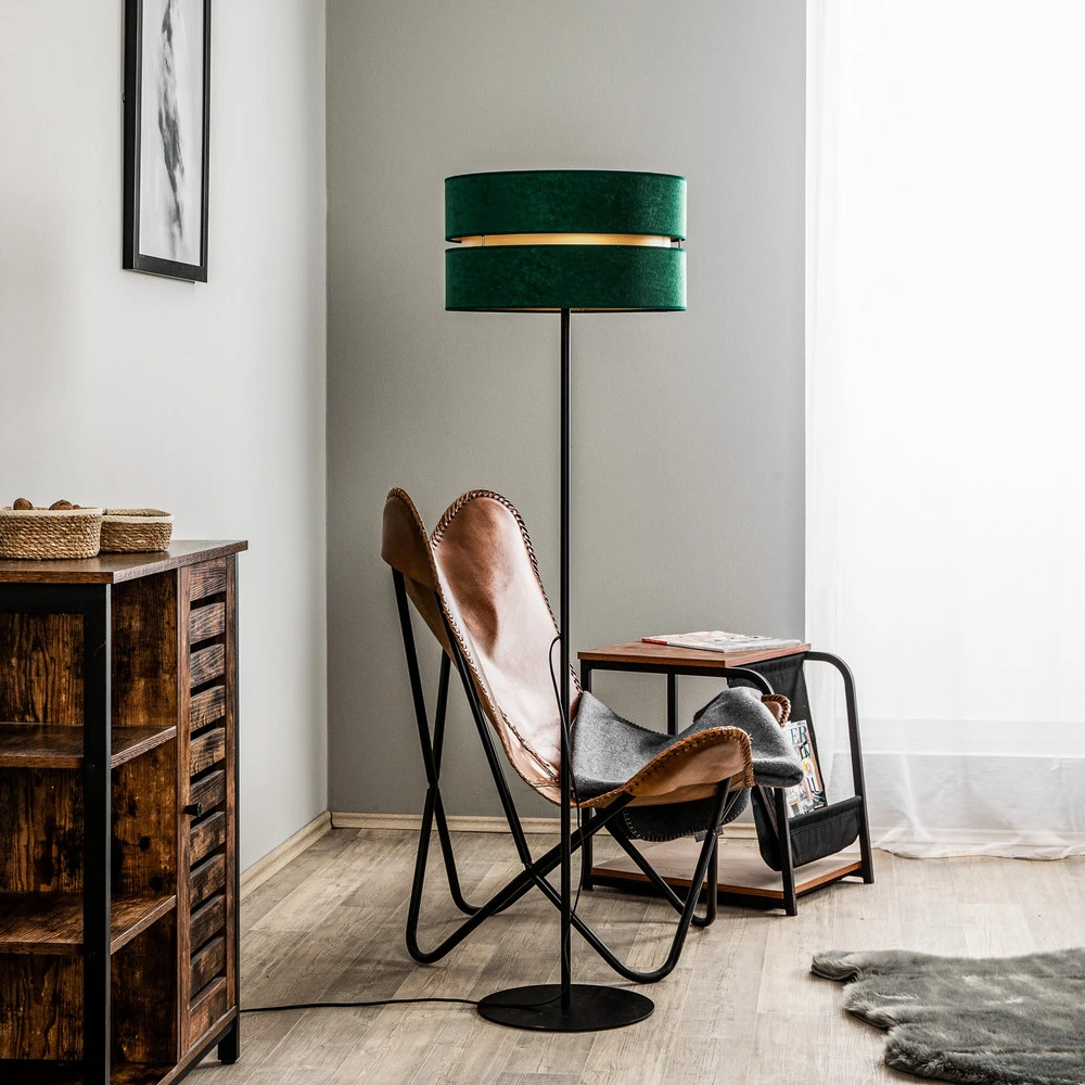 Lampadaire Duo, vert/doré, Ø 40 cm à 1 lampe pour décoration de Noël