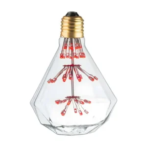 Lustre à cristaux Ampoule Lampe Déco DIAMANT ROUGE E27