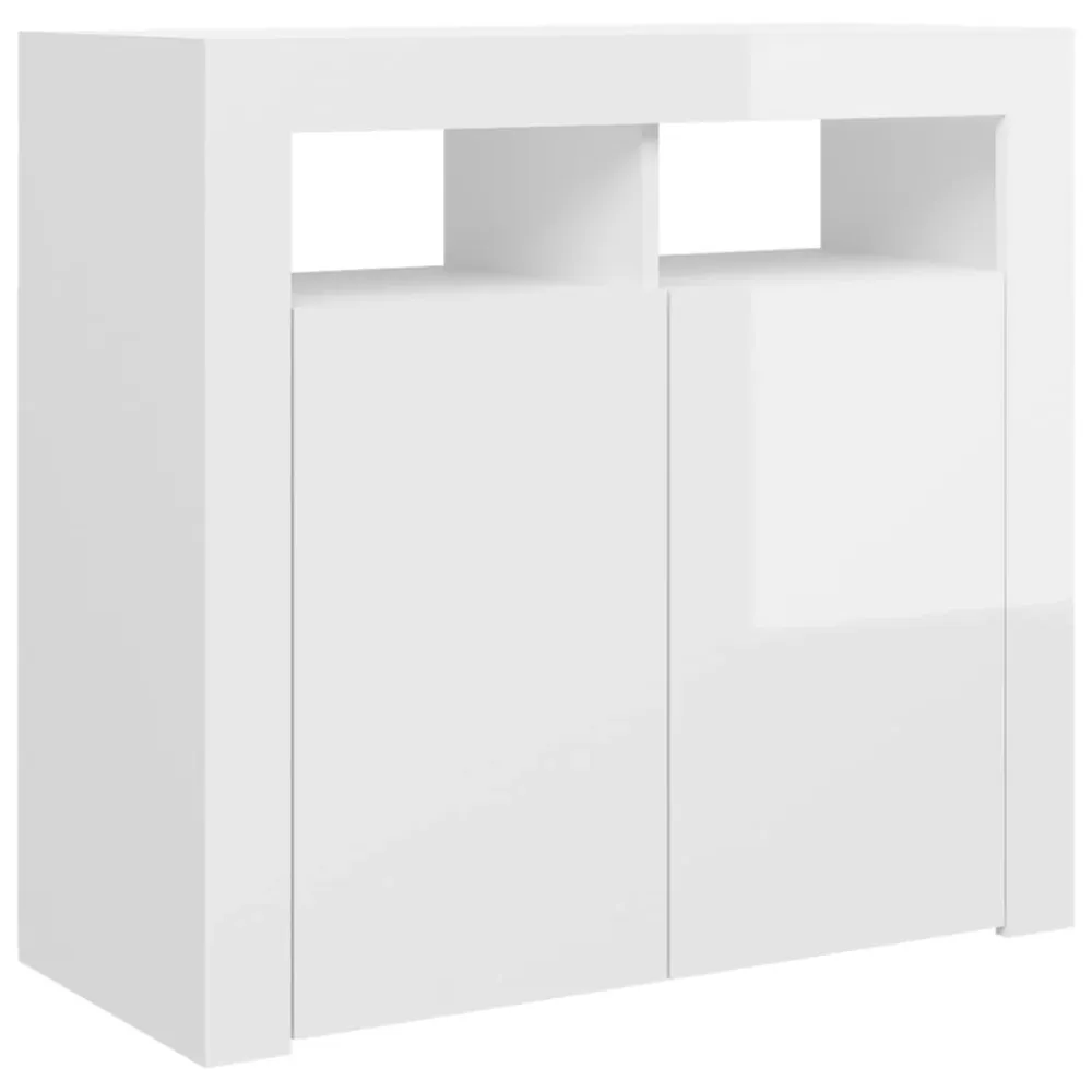 Buffet bahut commode armoire meuble de rangement organisateur cuisine salle de séjour salon avec lumières LED brillant 80...