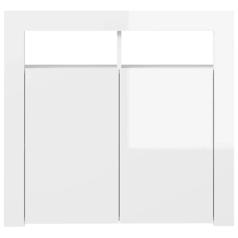 Buffet bahut commode armoire meuble de rangement organisateur cuisine salle de séjour salon avec lumières LED brillant 80...