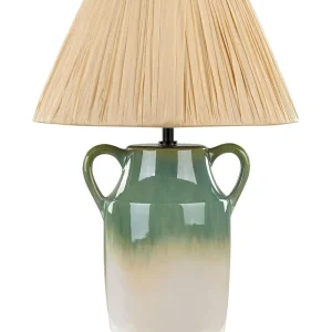 Ceramic Table Lamp Vert êt and White LIMONES Sans outil d'installation