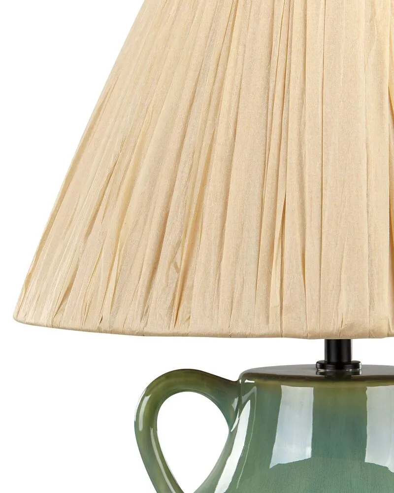Ceramic Table Lamp Vert êt and White LIMONES Sans outil d'installation