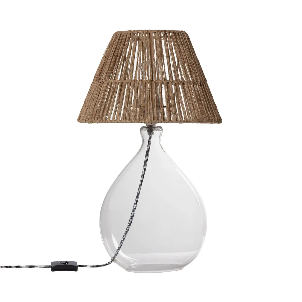 Éclairage de table en jute et verre Aurora avec LED. | 4000K | lumière neutre