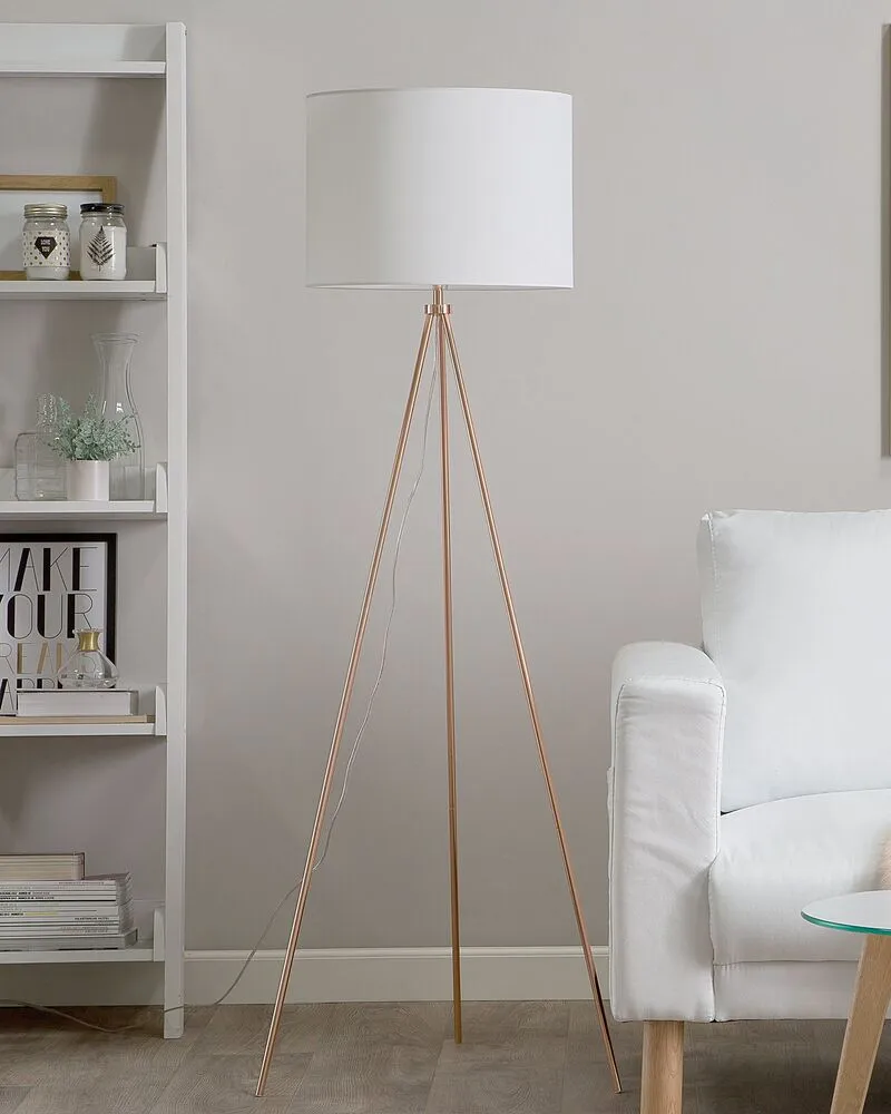 Lampe blanche et cuivrée à trépied VISTULA Sans outil d'installation