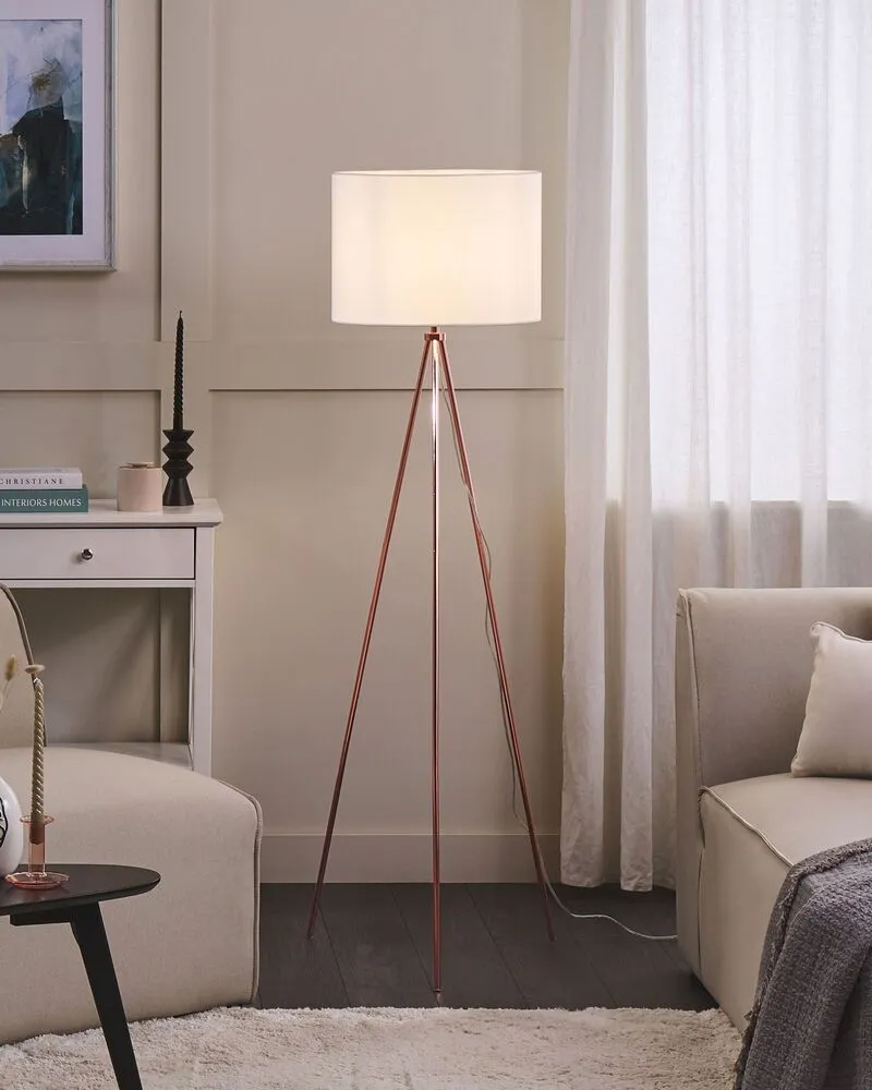 Lampe blanche et cuivrée à trépied VISTULA Sans outil d'installation