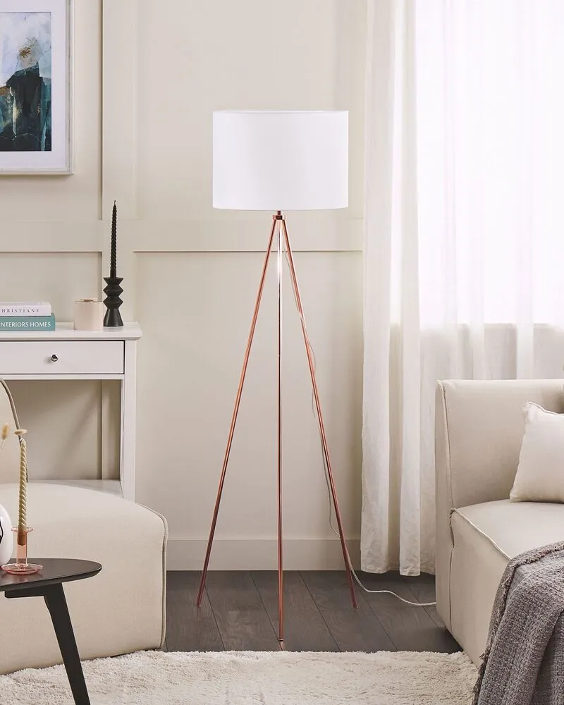 Lampe blanche et cuivrée à trépied VISTULA Sans outil d'installation