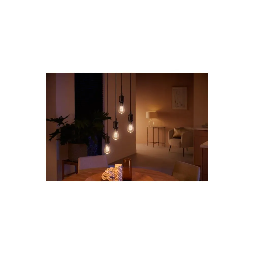 Lampe LED filament PHILIPS Hue ST64 E27 7W 550 lumens blanc ajustable