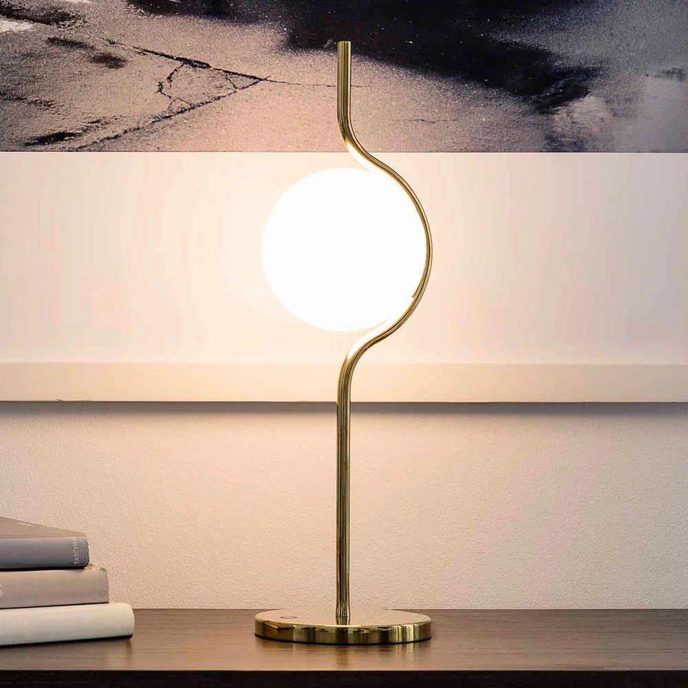 Lampe à poser LED Le Vita avec verre opale avec diffuseur opale