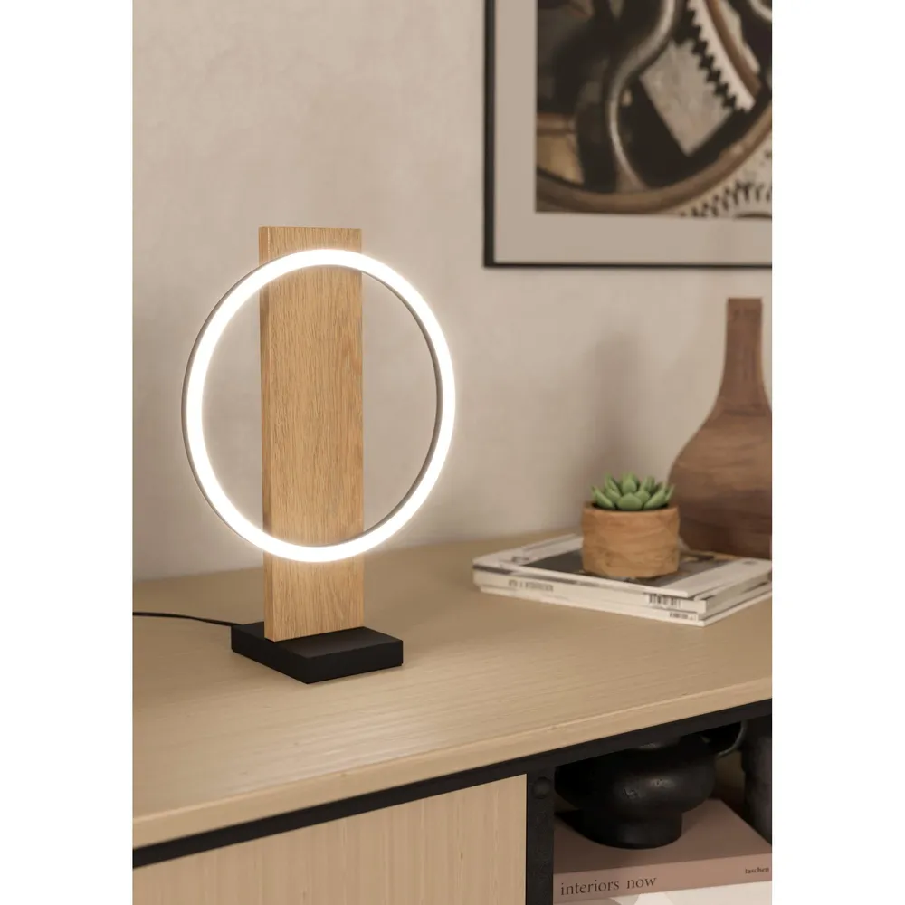 Lampe de table bois naturel BOYAL LED INT 1X12W Sans outil d'installation