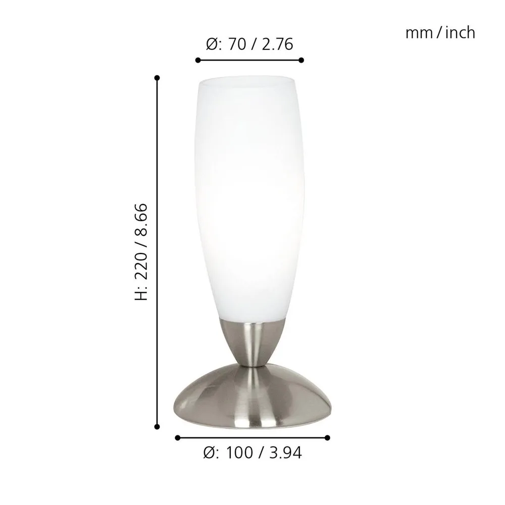 Lampe de table métal acier mat MINCE E14 1X40W