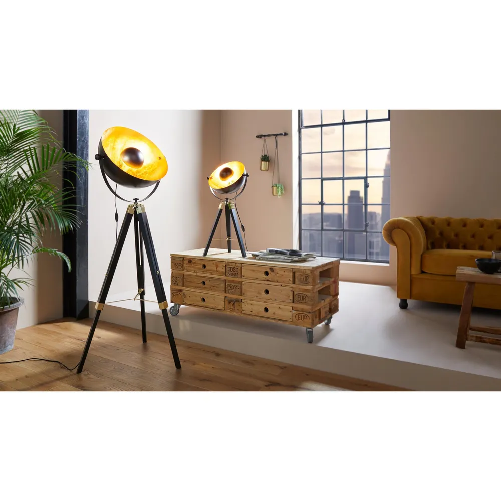 Lampe de table métal noir COVALEDA E27 1X60W pour plafonds suspendus