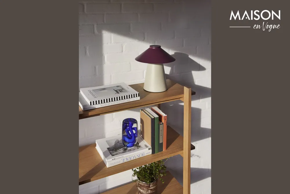 Lampe de table en métal pourpre foncé et sable Chipper Hübsch - 26cm