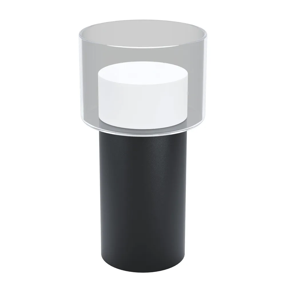 Lampe de table en verre et métal noir MOLINEROS GU10 4,6W pour plafonds suspendus