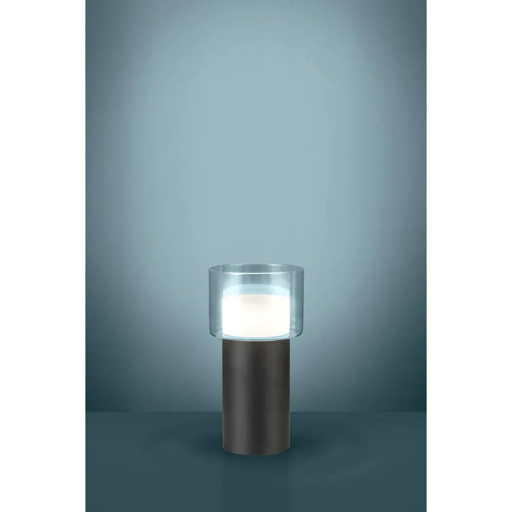 Lampe de table en verre et métal noir MOLINEROS GU10 4,6W pour plafonds suspendus