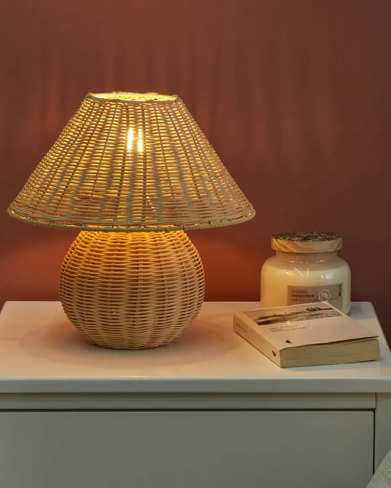 Luminaire de plafond design contemporain Rattan Table Lamp Light CINDER