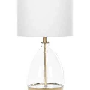 Luminaire de plafond à diffusion uniforme Tafellamp glas wit/goud OKARI