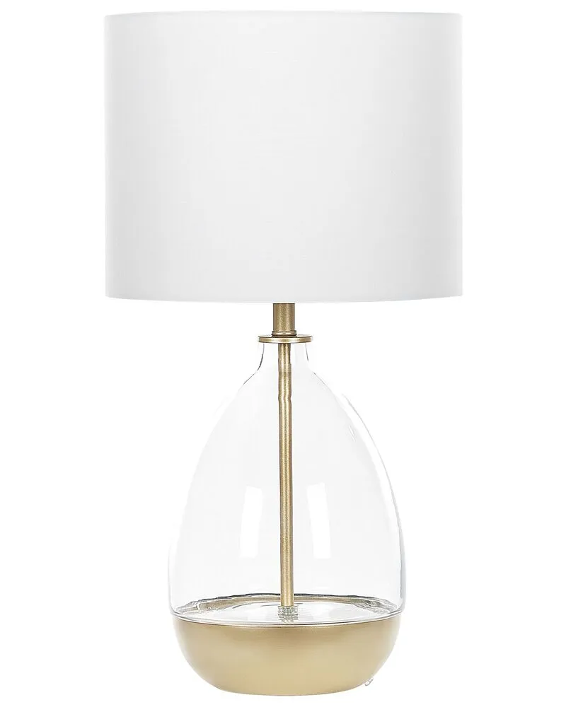 Luminaire de plafond à diffusion uniforme Tafellamp glas wit/goud OKARI