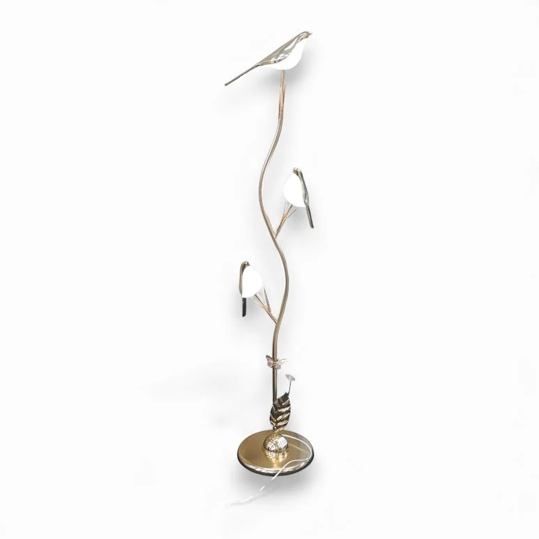 Lustre Cristal Premium Bird Design Lamp Dorure & White