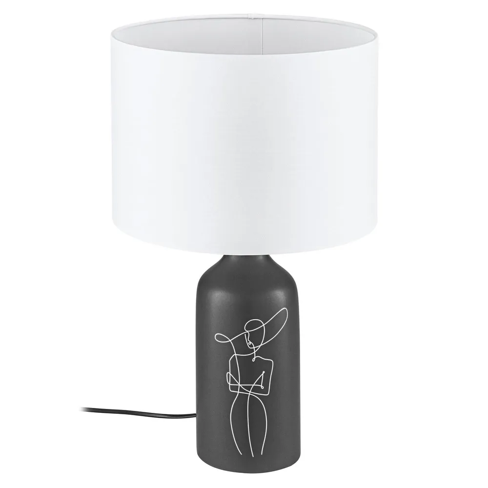 Lustre Cristal Premium Lampe de table métal noir/blanc VINOZA E27 1X40W