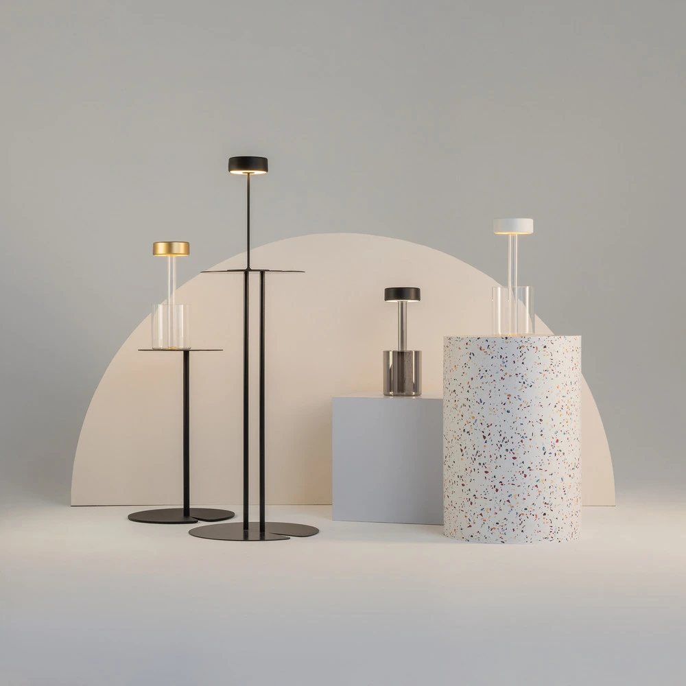 Lustre Cristal Premium Maytoni lampe de table LED accumulateur AI Collaboration, verre, blanc