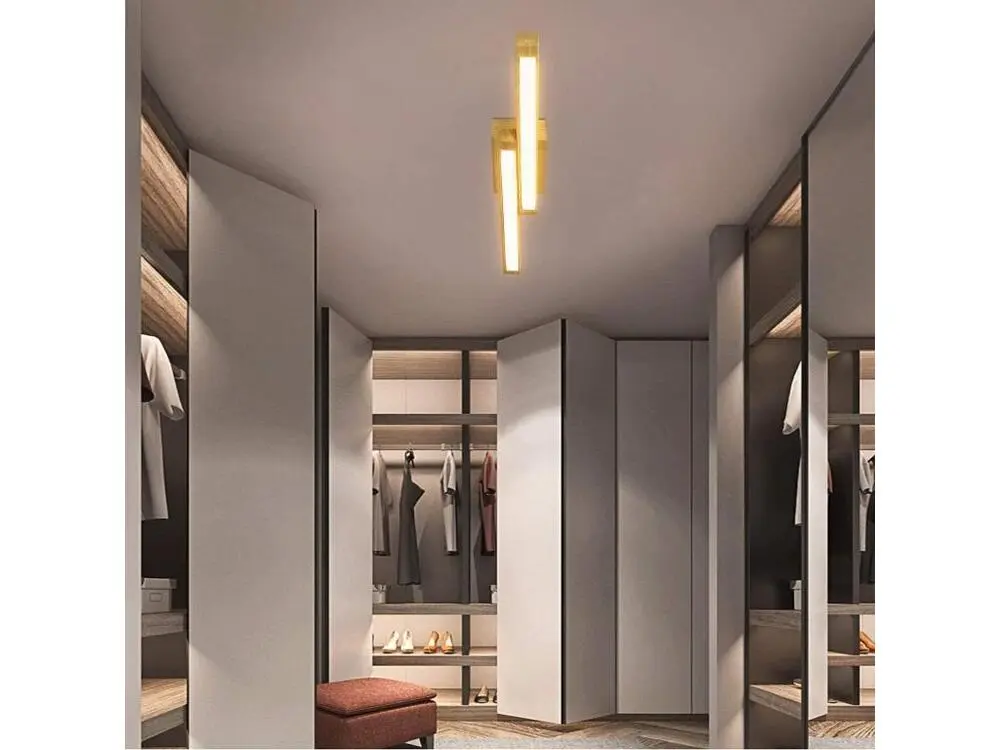 NETTLIFE Plafonnier LED Bois Évident 90 cm 3000 K Blanc Chaud Lampe de Chambre au Design Rétro, pour Salon, Chambre, Coulo...