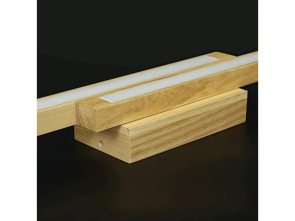 NETTLIFE Plafonnier LED Bois Évident 90 cm 3000 K Blanc Chaud Lampe de Chambre au Design Rétro, pour Salon, Chambre, Coulo...