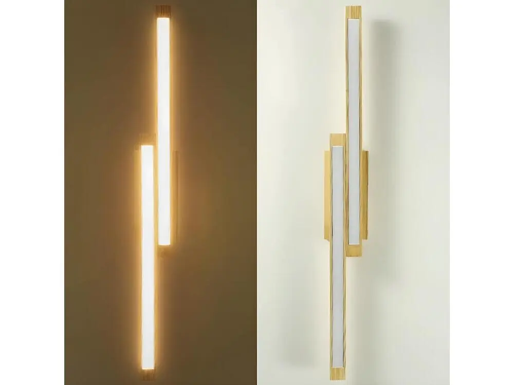 NETTLIFE Plafonnier LED Bois Évident 90 cm 3000 K Blanc Chaud Lampe de Chambre au Design Rétro, pour Salon, Chambre, Coulo...