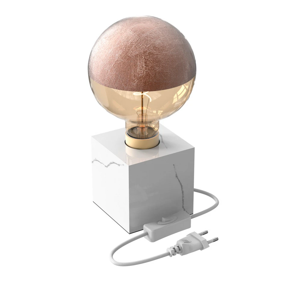Plafonnier Design Moderne Calex Square Marble lampe à poser, blanche