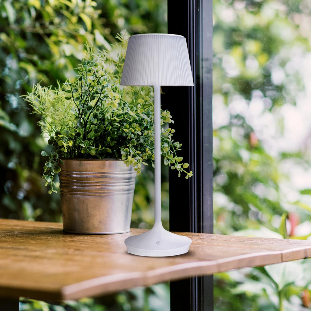 Plafonnier Design Moderne Lampe table solaire LED Emmi CCT recharge, blanche