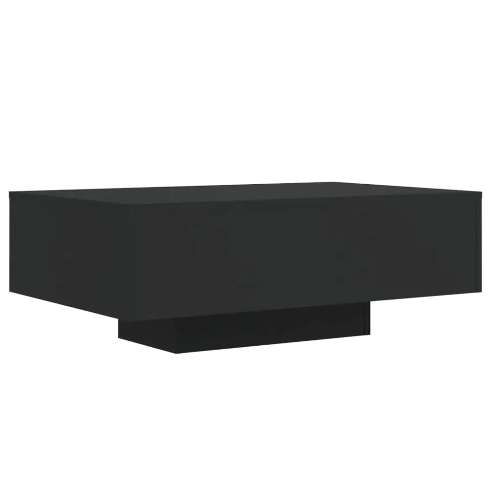 Plafonnier Design Moderne Table basse de salon design récent avec lumières LED 85 x 55 x 31 cm bois d'ingénierie noir DEC0...