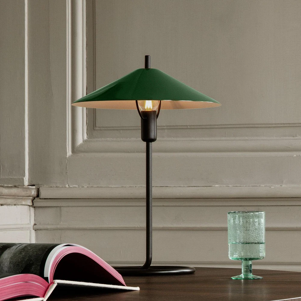 Plafonnier à lumière directionnelle ferm LIVING Lampe à poser Filo, vert, rond, fer, hauteur 43 cm