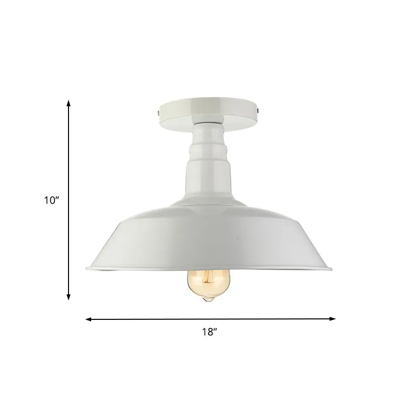 Plafonnier Semi-affleurant en fer de Style Classique, 10 "/14"/18 pouces de diamètre, pour salle à manger, grange, 1 lumiè...