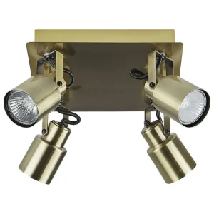 Plafonnier à suspension réglable 4 lampes de plafond en métal bronzé BONTE
