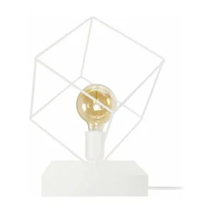 Plafonnier à suspension réglable SQUARE - Lampe poser géométrique métal blanc d'ivoire