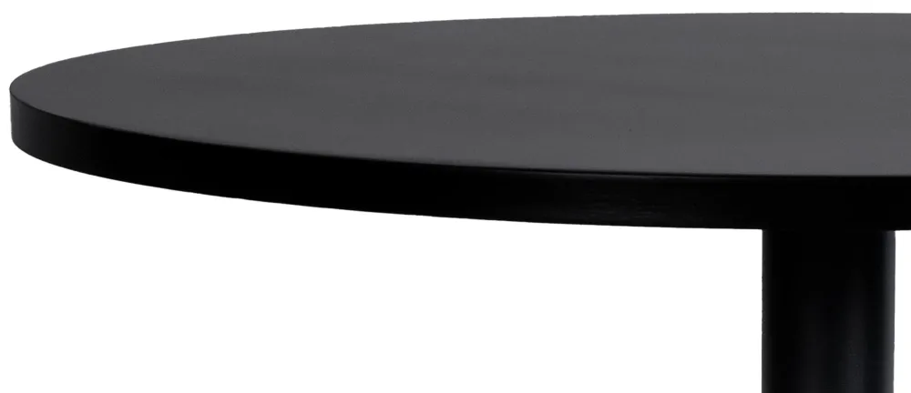 Table haute de bar bistrot plateau forme diamètre 60 cm rond en bois noir et métal chromé 10_0006576