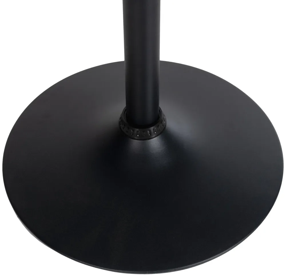 Table haute de bar bistrot plateau forme diamètre 60 cm rond en bois noir et métal chromé 10_0006576