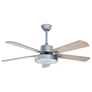 Ventilateur de plafond avec lumière gris évident et bois évident HOBBLE (Carré 30x30cm)