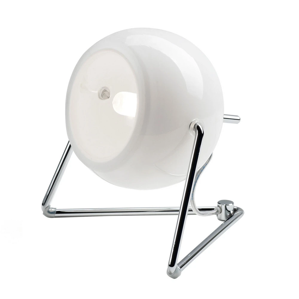 Fabbian Beluga Blanc pur lampe à poser verre, Ø 9 cm