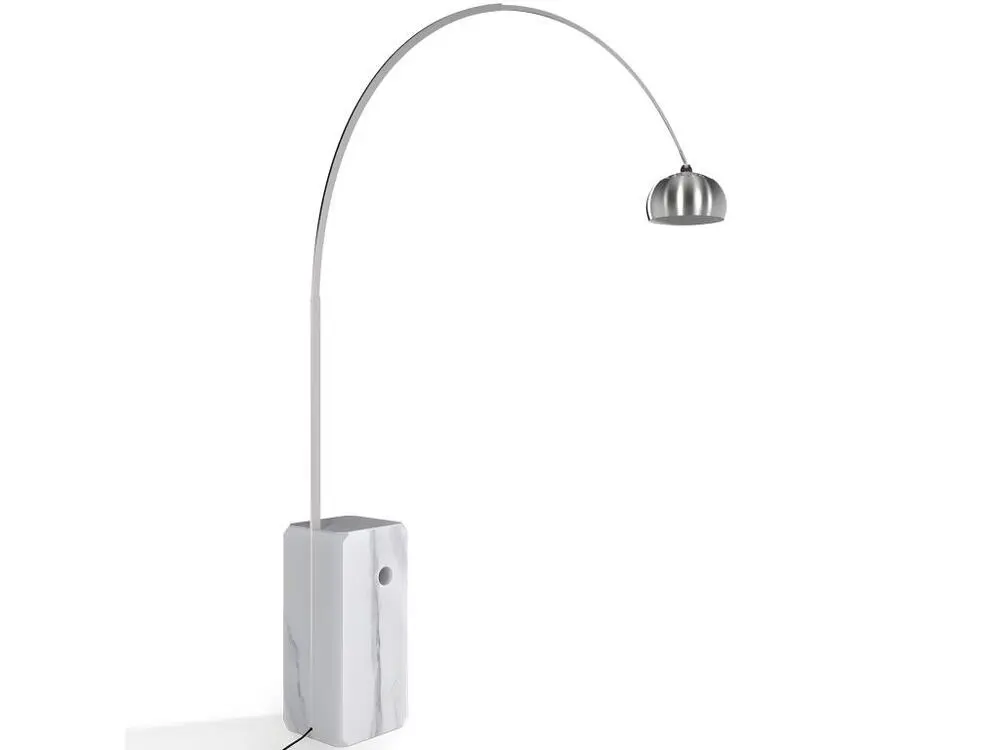 Lampadaire avec Base en Marbre - Lampe de Salon - Bow Noir (Certifié CE)